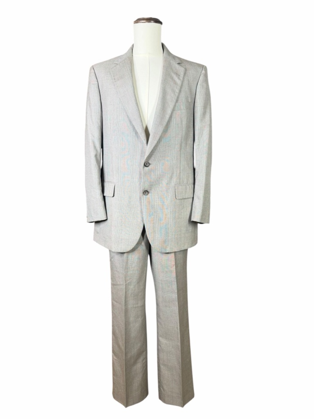 Sansabelt Cream/Tan Classic Two-Button 2-Piece Suit – See Measurements for Size